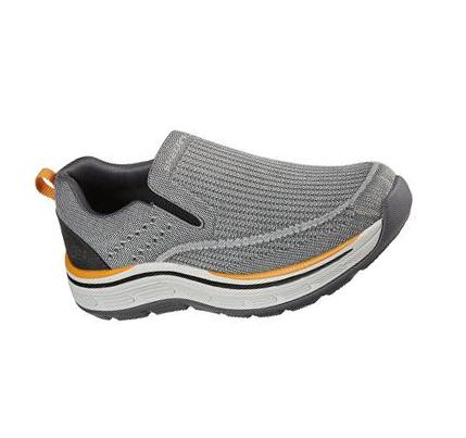 Férfi Skechers Relaxed Fit: Remaxed - Edlow Slip Ons Szürke | HU5032L