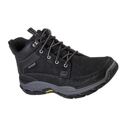 Férfi Skechers Relaxed Fit: Respected - Boswell Oxford Cipő Fekete | HU3057B