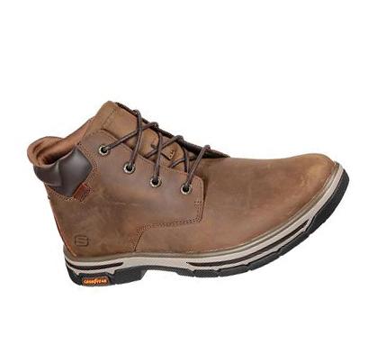 Férfi Skechers Relaxed Fit: Segment 2.0 - Brogden Csizma Barna | HUA993P