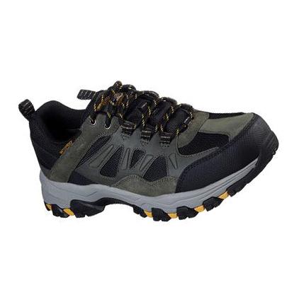 Férfi Skechers Relaxed Fit: Selmen - Enago Oxford Cipő Olivazöld Fekete | HUA186K