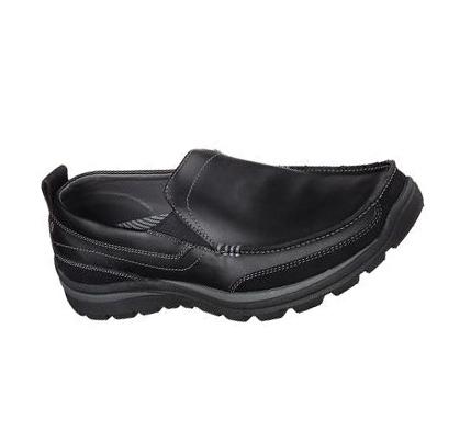 Férfi Skechers Relaxed Fit: Superior - Gains Slip Ons Fekete | HU4207G