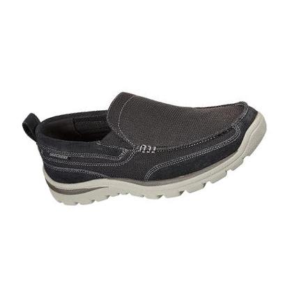 Férfi Skechers Relaxed Fit: Superior - Milford Slip Ons Fekete | HU41934