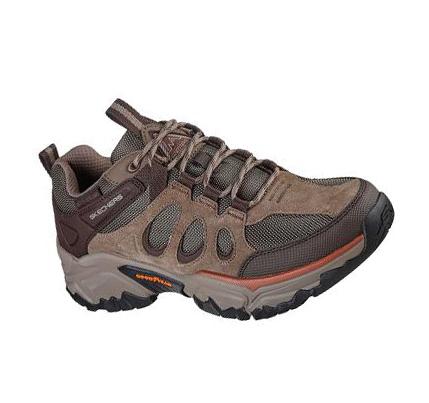 Férfi Skechers Relaxed Fit: Terraform - Selvin Oxford Cipő Sötétszürke Barna | HUI986S