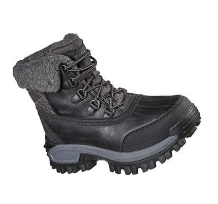 Férfi Skechers Relaxed Fit: Trekson - Gleason Csizma Fekete Szürke | HUA382C