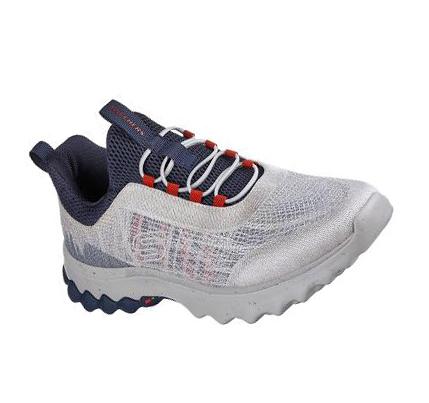 Férfi Skechers Relaxed Fit: Voston - Reever Slip Ons Szürke Sötétkék | HU72140