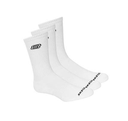 Férfi Skechers Solids Crew - 3 Pack Zokni Fehér | HUA0874