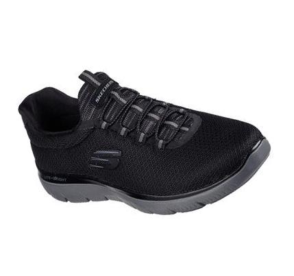 Férfi Skechers Summits Slip Ons Fekete Szürke | HU7914S