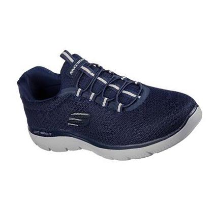 Férfi Skechers Summits Slip Ons Sötétkék | HU7900B