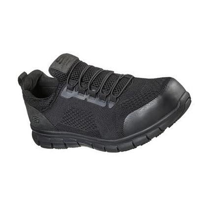 Férfi Skechers Synergy - Omat Alloy Toe Munkacipő Fekete | HU56865