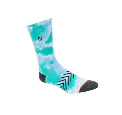 Férfi Skechers Tie-Dye Crew - 1 Pack Zokni Zöld | HUI687D