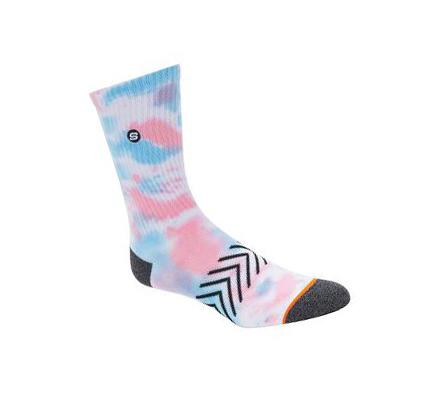 Férfi Skechers Tie-Dye Crew - 1 Pack Zokni Rózsaszín | HUI689Q