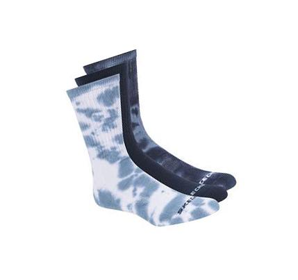 Férfi Skechers Tie-Dye Crew - 3 Pack Zokni Kék | HUA112L