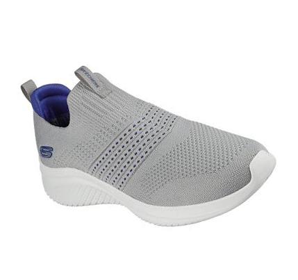 Férfi Skechers Ultra Flex 3.0 - Wintek Slip Ons Szürke Kék | HU7875D
