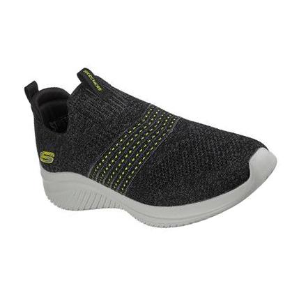 Férfi Skechers Ultra Flex 3.0 - Wintek Slip Ons Fekete Zöld | HU7887X