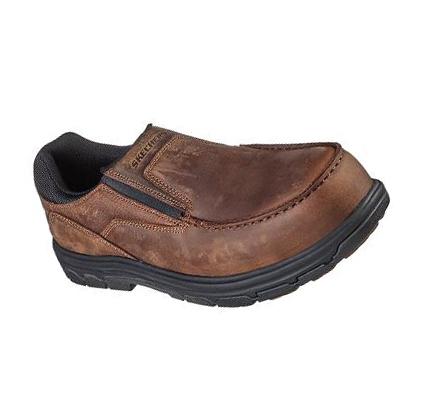 Férfi Skechers Vicksburk - Rubustle Comp Toe Munkacipő Barna | HU5436K