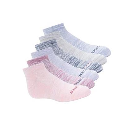 Lány Skechers 6 Pack Low Cut Color Stripe Zokni Színes | HUA545D