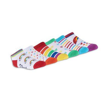 Lány Skechers 6 Pack Low Cut Rainbow Zokni Színes | HUA520A