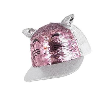 Lány Skechers Caticorn Sequin Trucker Kalap Rózsaszín Fehér | HUA9950