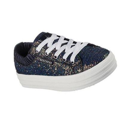 Lány Skechers Double Up - Glitter Shines Alkalmi Cipő Fekete | HU39705