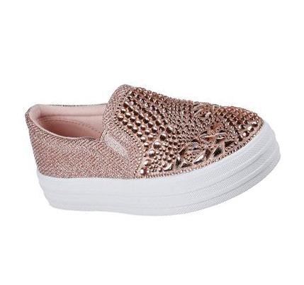 Lány Skechers Double Up - Take The Lead Slip Ons Arany | HU55454