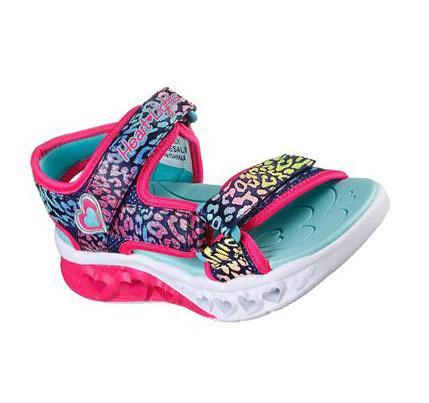 Lány Skechers Flutter Heart Szandál Sötétkék Színes | HU5095Q