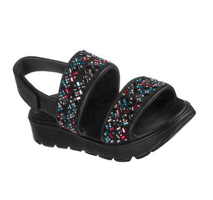 Lány Skechers Footsteps - Lil Glam Party Szandál Fekete | HU4870L