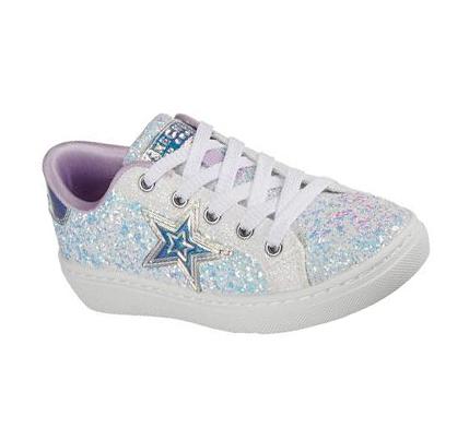 Lány Skechers Goldie - Sparkle Up Alkalmi Cipő Fehér Kék | HU3870B