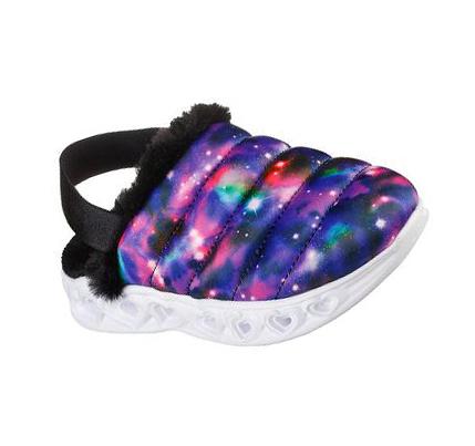 Lány Skechers Heart Lights - Cosmic Cozies Slip Ons Fekete Színes | HU54453