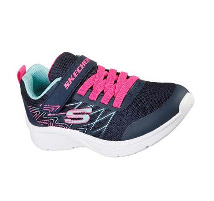 Lány Skechers Microspec - Bold Delight Tornacipő Sötétkék | HU7845E