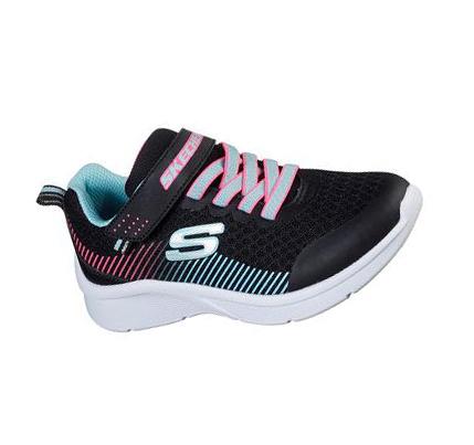 Lány Skechers Microspec Tornacipő Fekete Világos Türkiz | HU7945B