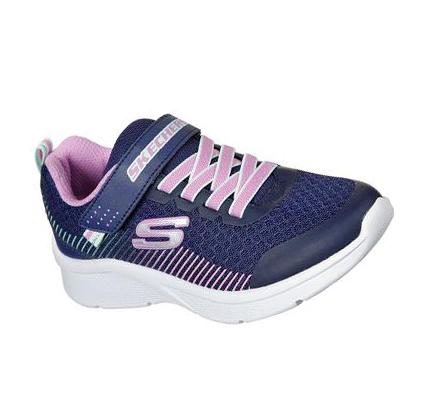 Lány Skechers Microspec Tornacipő Sötétkék Levendula | HU7920C