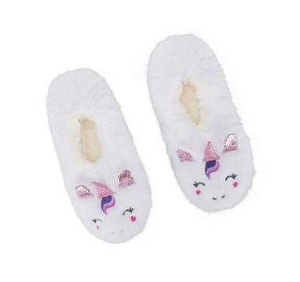 Lány Skechers Plush Unicorn Papucs - 1 Pack Zokni Fehér | HUA895X