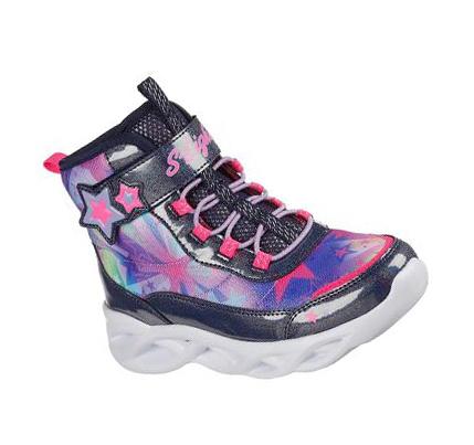 Lány Skechers S Lights: Twisty Brights - Sweet Starz Csizma Sötétkék Színes | HU3295E