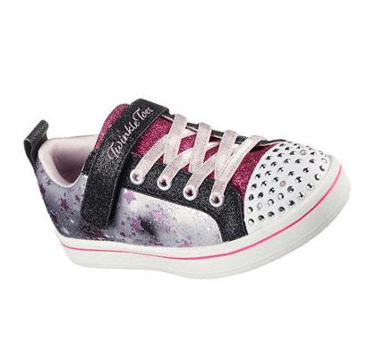 Lány Skechers Sparkle Rayz - Galaxy Brights Alkalmi Cipő Fekete Színes | HU4345P