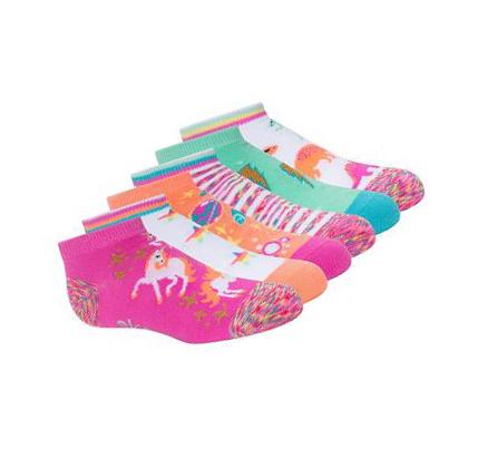Lány Skechers Unicorn - 6 Pack Zokni Színes | HUA745B