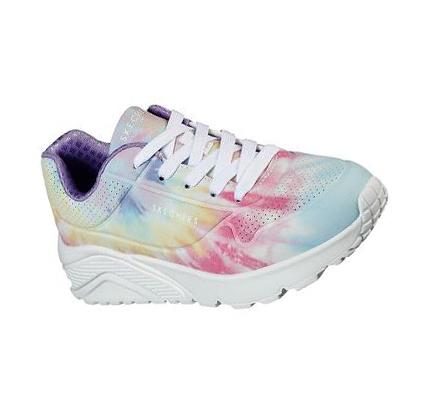 Lány Skechers Uno Lite - Cloudy Dye Tornacipő Fehér Színes | HU60700