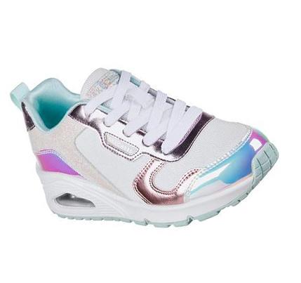 Lány Skechers Uno - Metallic Remix Tornacipő Fehér Színes | HU6320K