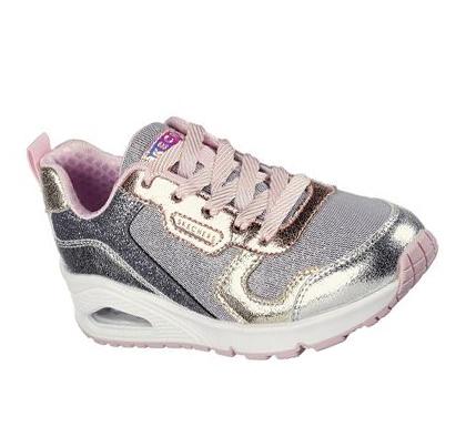 Lány Skechers Uno - Metallic Remix Tornacipő Arany | HU63450