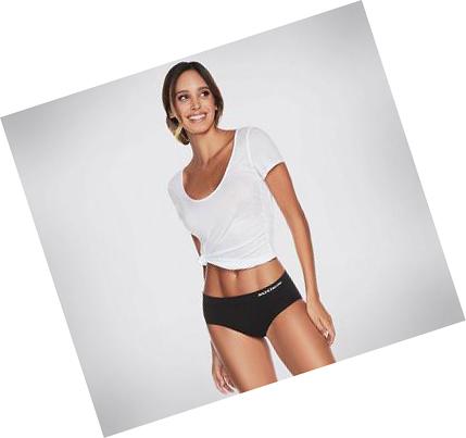 Női Skechers 3 Pack of Solid Hipster Briefs Fehérnemű Fekete Fehér Szürke | HU65594