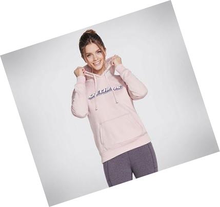 Női Skechers Apparel Block Heritage Pullover Kapucnis Pulóver Rózsaszín | HU41973