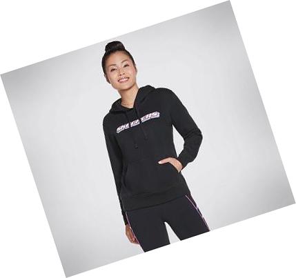 Női Skechers Apparel Block Heritage Pullover Kapucnis Pulóver Fekete | HU42194