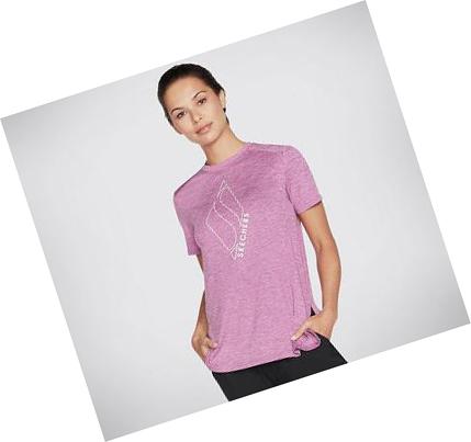 Női Skechers Apparel Diamond Blissful Póló Rózsaszín | HU4619D