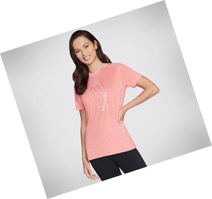 Női Skechers Apparel Diamond Blissful Póló Korall | HU4622R