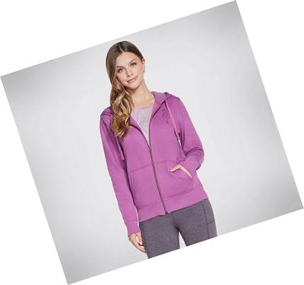 Női Skechers Apparel Diamond Crown Front Zip Kapucnis Pulóver Lila | HU3897D