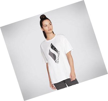 Női Skechers Apparel Diamond Status Everybody Póló Fehér | HU4534S