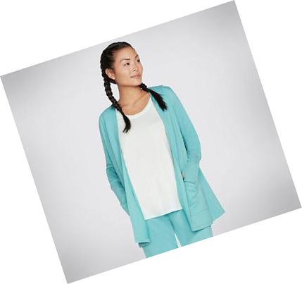 Női Skechers Apparel Everyday Belted Kapucnis Pulóver Türkiz | HU3869G