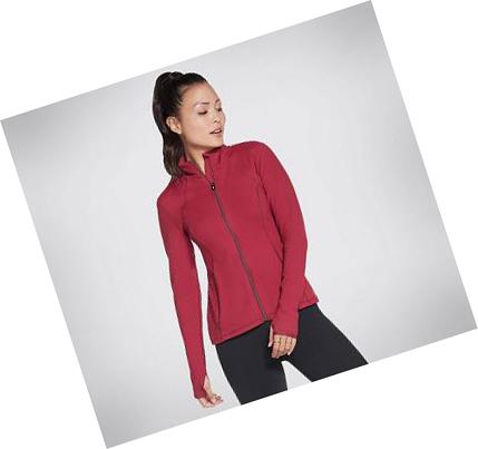Női Skechers Apparel GO WALK Mesh Kabát Piros | HU5069Q