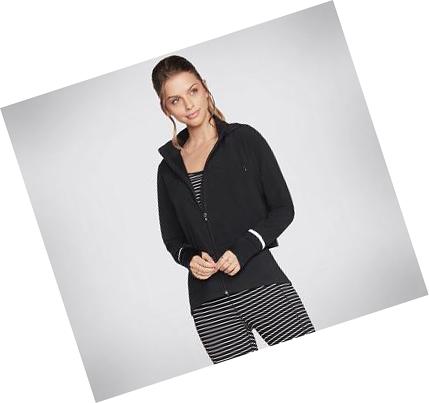 Női Skechers Apparel Going Places Kabát Fekete | HU3919E