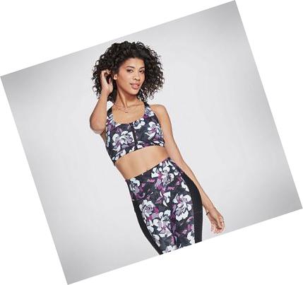 Női Skechers Apparel Orchid Bloom Zip Sportmelltartó Színes | HU4894L