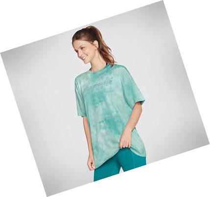 Női Skechers Apparel SKECHDYE Everybody Póló Türkiz | HU4734K